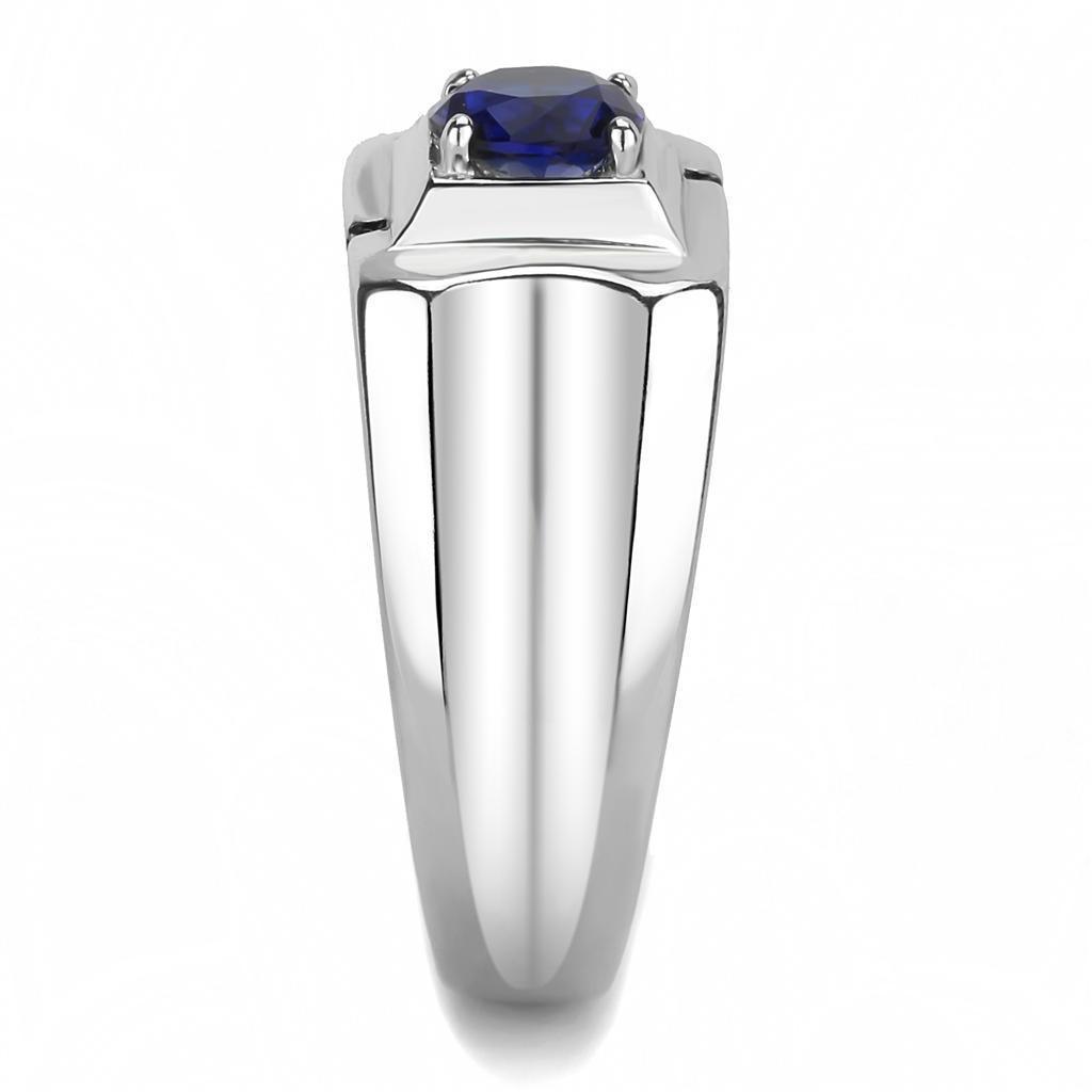 Anillo Color Plata Para Hombres de Acero Inoxidable Azul en Montana - Jewelry Store by Erik Rayo