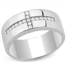 Load image into Gallery viewer, Anillo Color Plata Para Hombres y Ninos de Acero Inoxidable Banda con Cruz en Diamante - Jewelry Store by Erik Rayo
