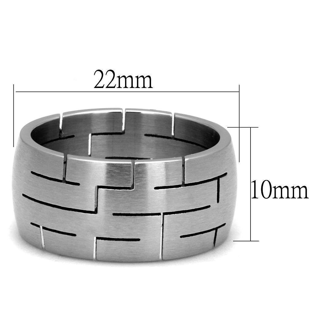 Anillo Color Plata Para Hombres de Acero Inoxidable Banda con Lineas - Jewelry Store by Erik Rayo