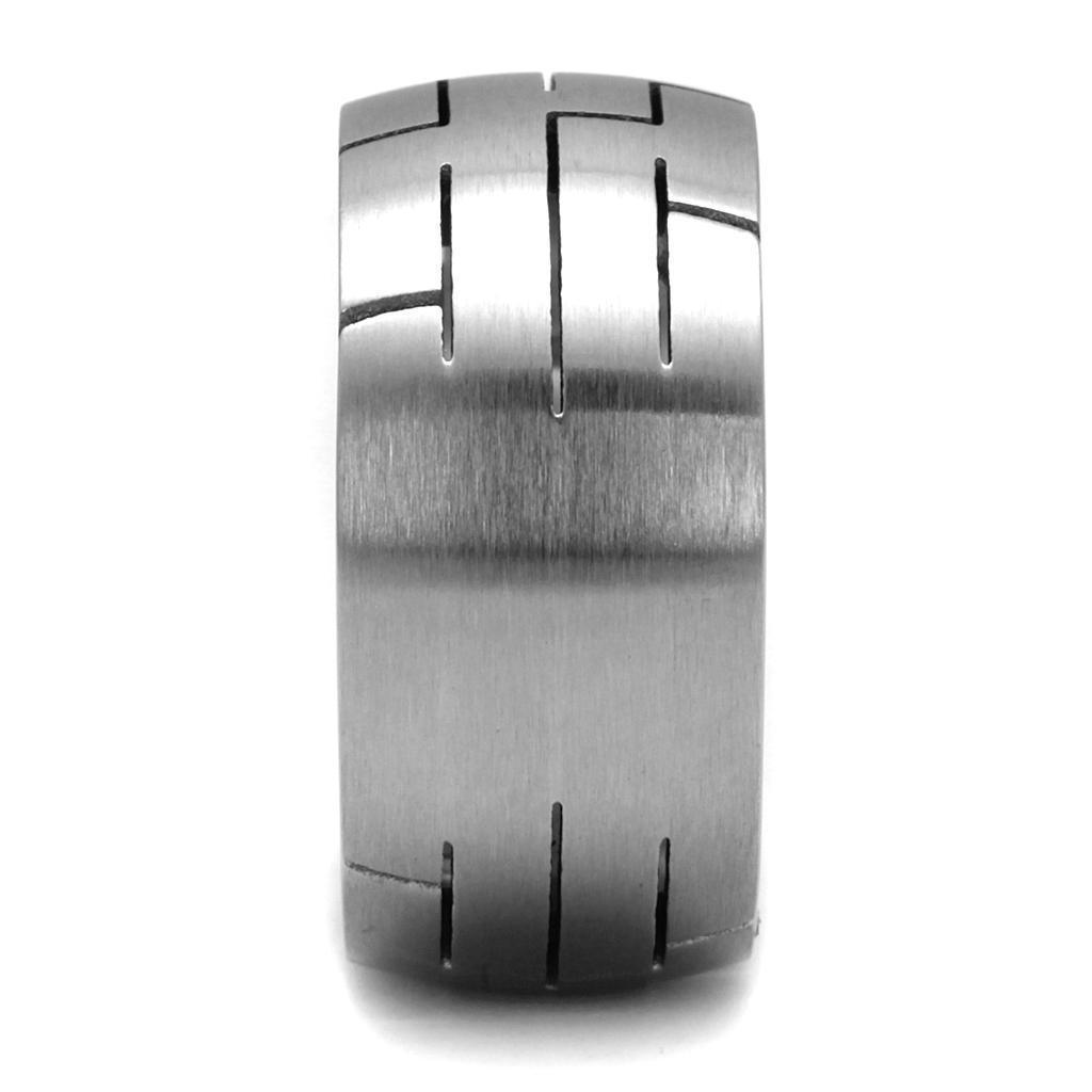 Anillo Color Plata Para Hombres de Acero Inoxidable Banda con Lineas - Jewelry Store by Erik Rayo