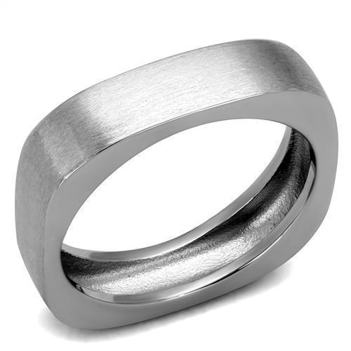 Anillo Color Plata Para Hombres de Acero Inoxidable Banda Cuadrada - Jewelry Store by Erik Rayo