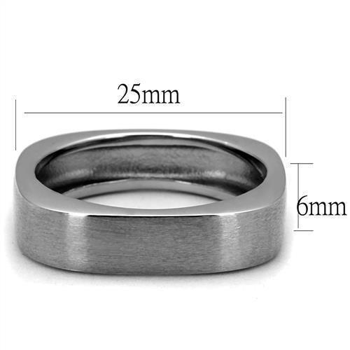 Anillo Color Plata Para Hombres de Acero Inoxidable Banda Cuadrada - Jewelry Store by Erik Rayo