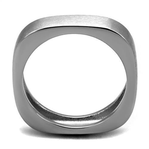 Anillo Color Plata Para Hombres de Acero Inoxidable Banda Cuadrada - Jewelry Store by Erik Rayo