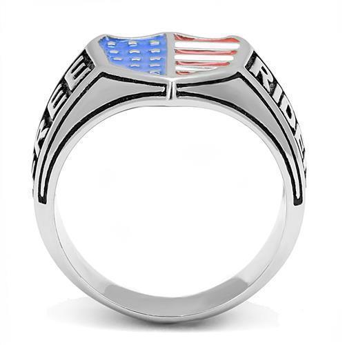 Anillo Color Plata Para Hombres de Acero Inoxidable Biker Patriota Bandera - Jewelry Store by Erik Rayo