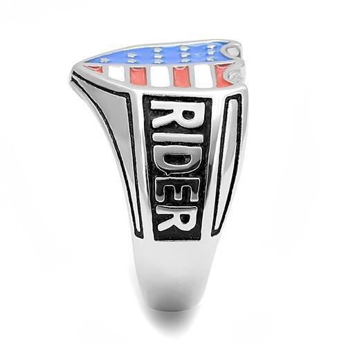 Anillo Color Plata Para Hombres de Acero Inoxidable Biker Patriota Bandera - Jewelry Store by Erik Rayo