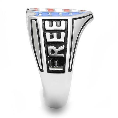 Anillo Color Plata Para Hombres de Acero Inoxidable Biker Patriota Bandera - Jewelry Store by Erik Rayo
