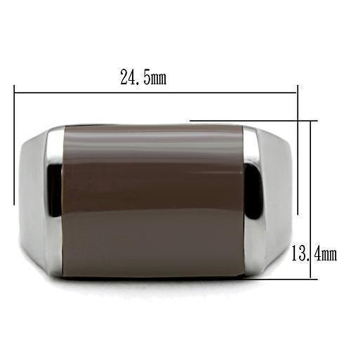 Anillo Color Plata Para Hombres de Acero Inoxidable Cafe Tallado Moderno - Jewelry Store by Erik Rayo