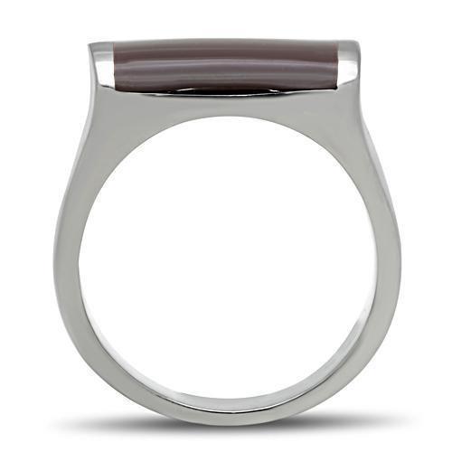 Anillo Color Plata Para Hombres de Acero Inoxidable Cafe Tallado Moderno - Jewelry Store by Erik Rayo