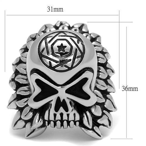 Anillo Color Plata Para Hombres de Acero Inoxidable Calavera con Pelaje - Jewelry Store by Erik Rayo