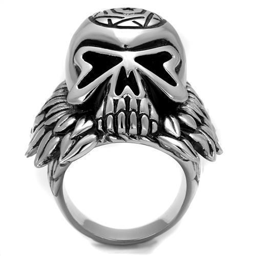 Anillo Color Plata Para Hombres de Acero Inoxidable Calavera con Pelaje - Jewelry Store by Erik Rayo