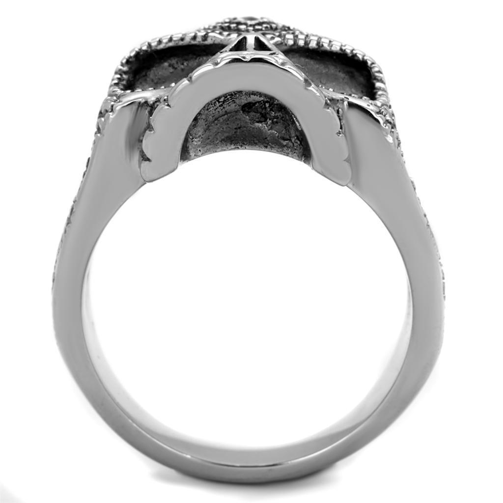 Anillo Color Plata Para Hombres de Acero Inoxidable Calavera con Piedra Morada - Jewelry Store by Erik Rayo