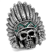 Load image into Gallery viewer, Anillo Color Plata Para Hombres y Ninos de Acero Inoxidable Calavera de Indio - Jewelry Store by Erik Rayo
