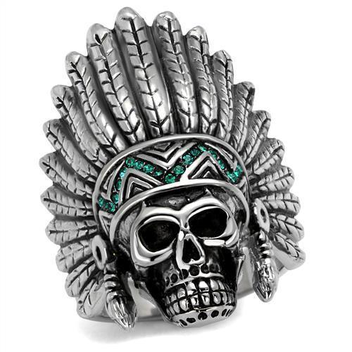 Anillo Color Plata Para Hombres y Ninos de Acero Inoxidable Calavera de Indio - Jewelry Store by Erik Rayo