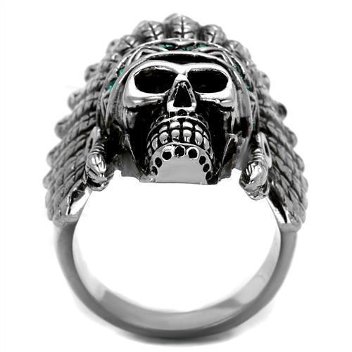 Anillo Color Plata Para Hombres de Acero Inoxidable Calavera de Indio - Jewelry Store by Erik Rayo
