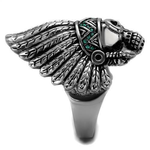 Anillo Color Plata Para Hombres de Acero Inoxidable Calavera de Indio - Jewelry Store by Erik Rayo