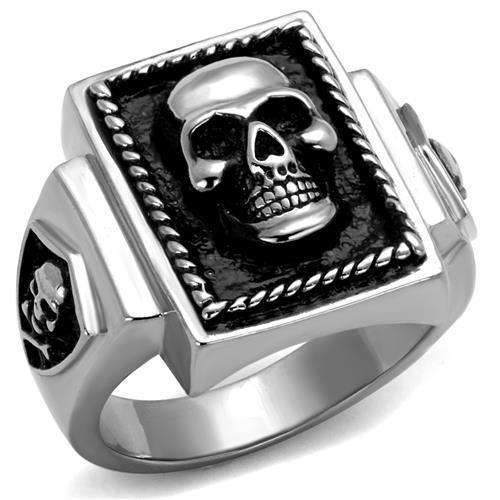 Anillo Color Plata Para Hombres y Ninos de Acero Inoxidable Calavera en Marco - Jewelry Store by Erik Rayo