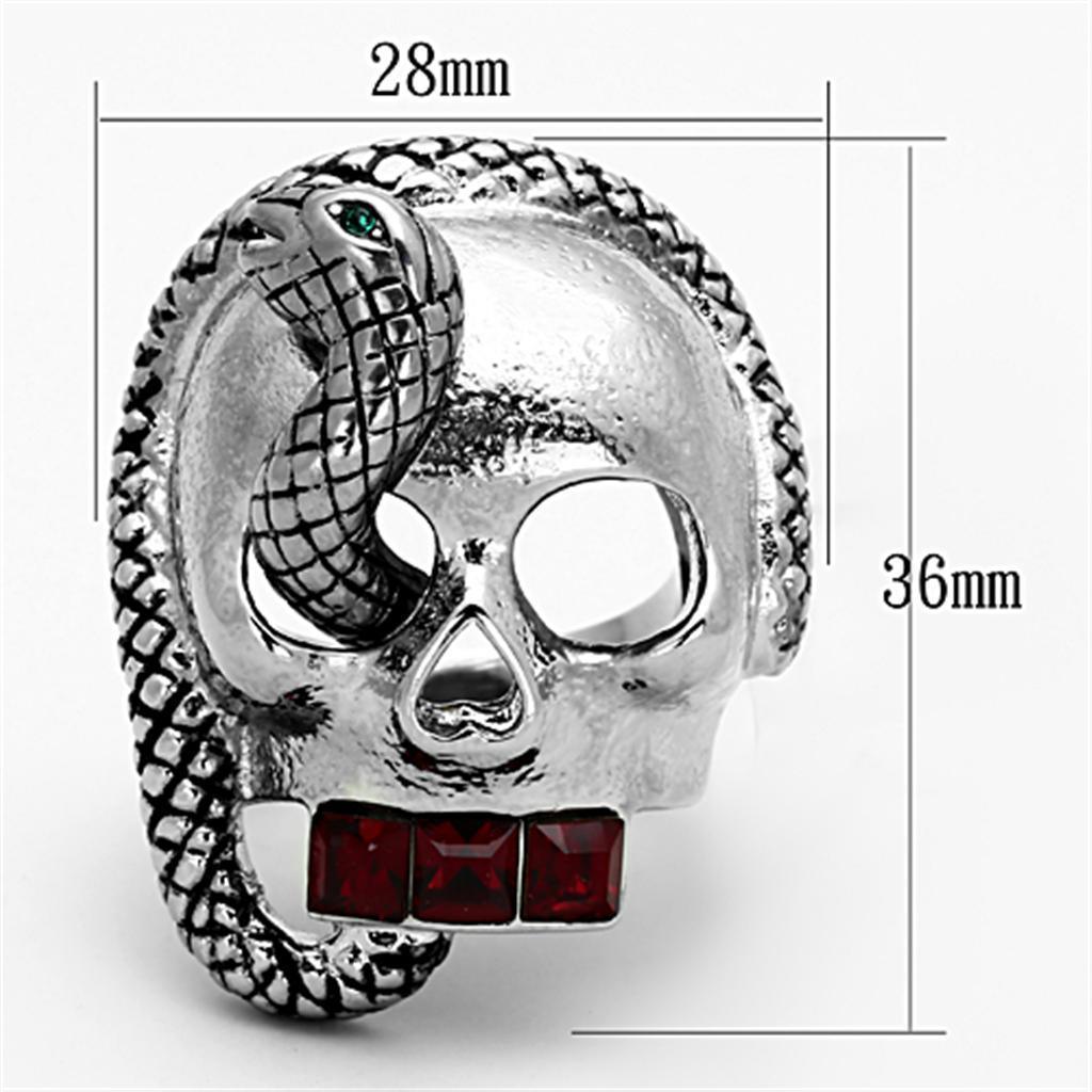 Anillo Color Plata Para Hombres de Acero Inoxidable Calavera y Serpiente - Jewelry Store by Erik Rayo