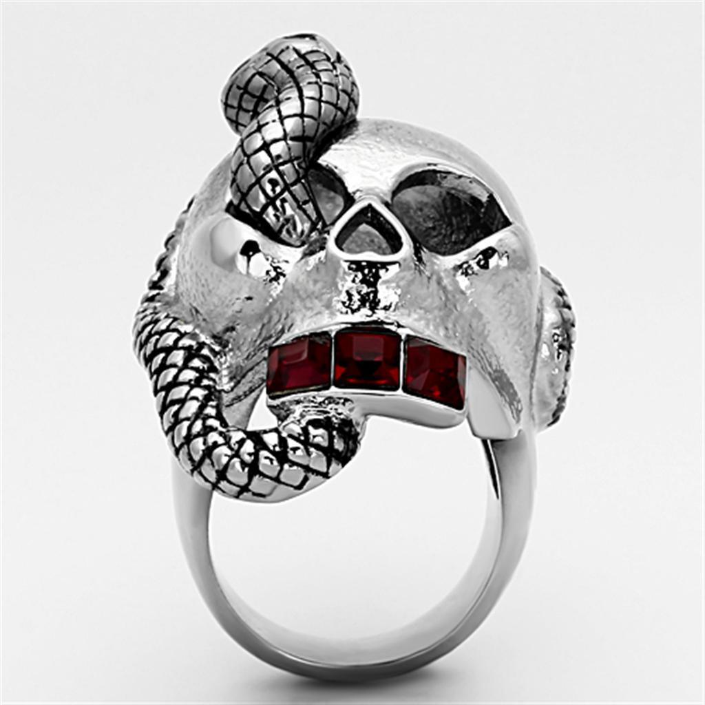 Anillo Color Plata Para Hombres de Acero Inoxidable Calavera y Serpiente - Jewelry Store by Erik Rayo