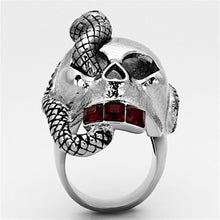 Load image into Gallery viewer, Anillo Color Plata Para Hombres y Ninos de Acero Inoxidable Calavera y Serpiente - Jewelry Store by Erik Rayo
