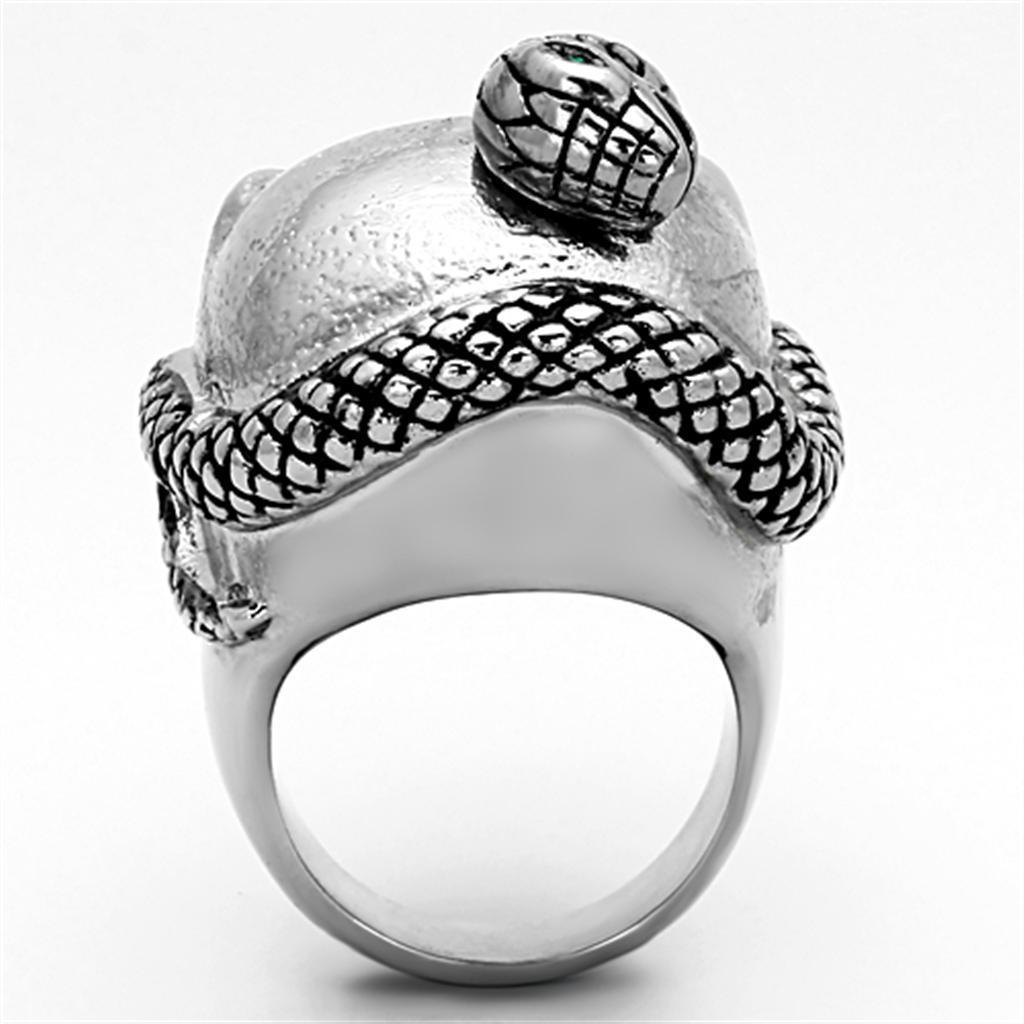 Anillo Color Plata Para Hombres de Acero Inoxidable Calavera y Serpiente - Jewelry Store by Erik Rayo