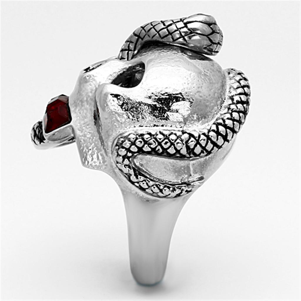 Anillo Color Plata Para Hombres de Acero Inoxidable Calavera y Serpiente - Jewelry Store by Erik Rayo