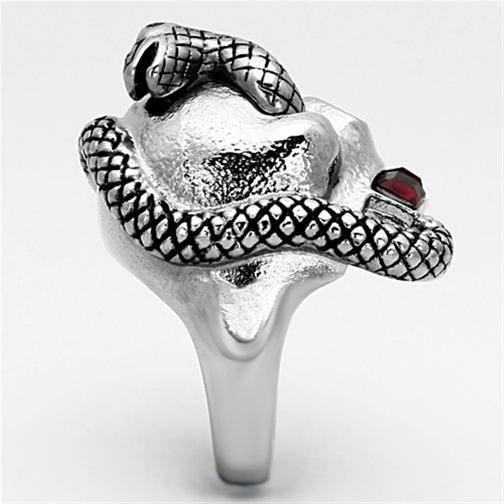 Anillo Color Plata Para Hombres de Acero Inoxidable Calavera y Serpiente - Jewelry Store by Erik Rayo