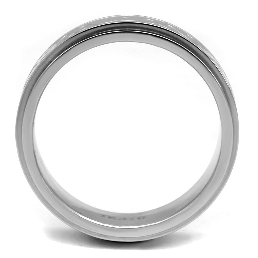 Anillo Color Plata Para Hombres de Acero Inoxidable Classico Con Madrones - Jewelry Store by Erik Rayo