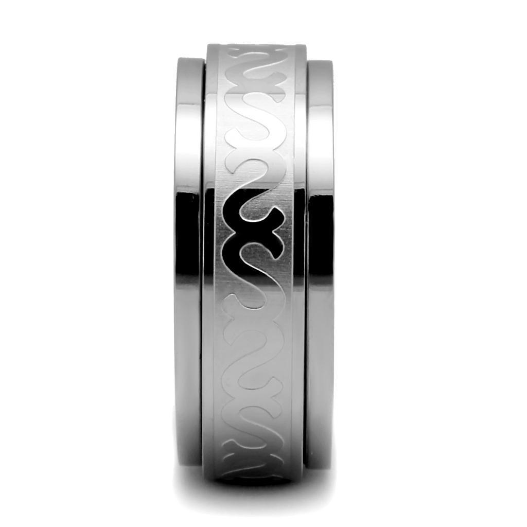 Anillo Color Plata Para Hombres de Acero Inoxidable Classico Con Madrones - Jewelry Store by Erik Rayo