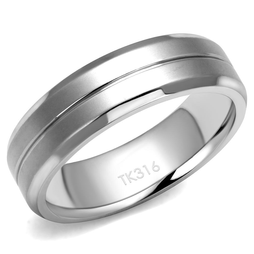 Anillo Color Plata Para Hombres de Acero Inoxidable Classico Linea en Medio - Jewelry Store by Erik Rayo