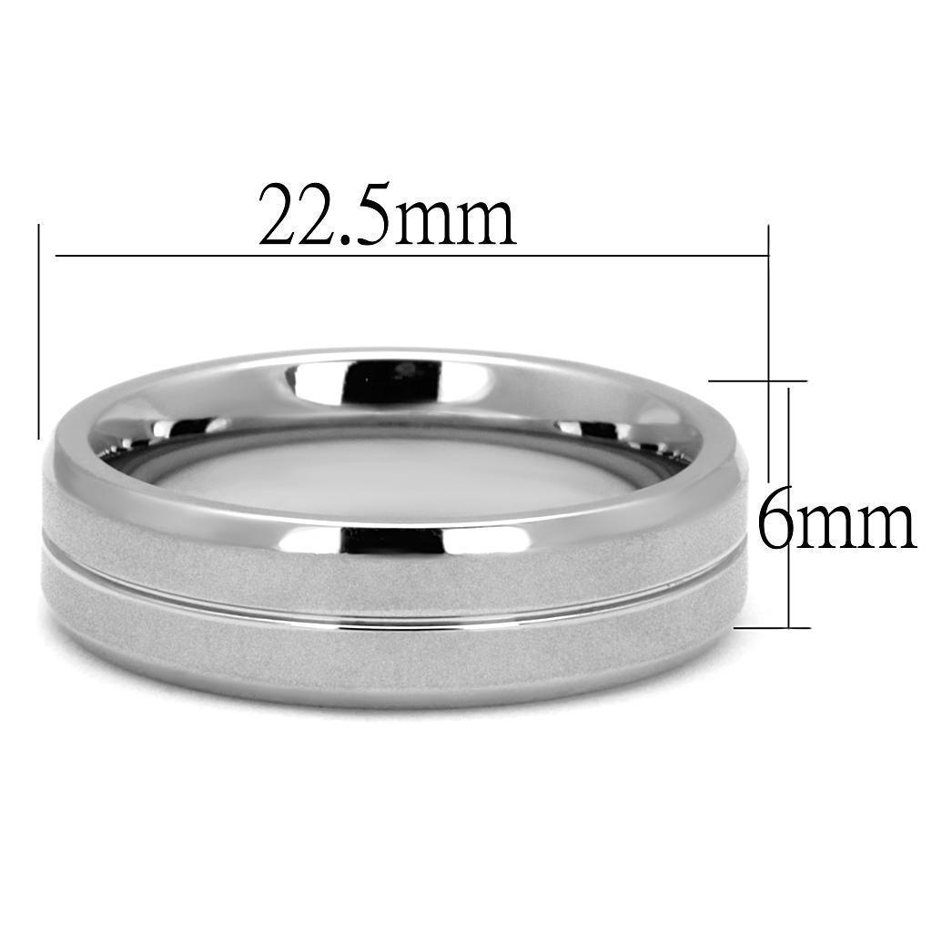 Anillo Color Plata Para Hombres de Acero Inoxidable Classico Linea en Medio - Jewelry Store by Erik Rayo