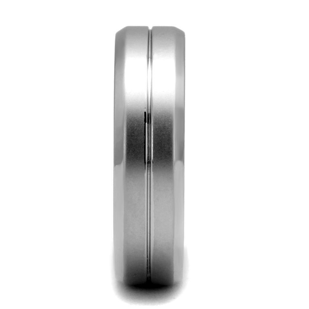 Anillo Color Plata Para Hombres de Acero Inoxidable Classico Linea en Medio - Jewelry Store by Erik Rayo