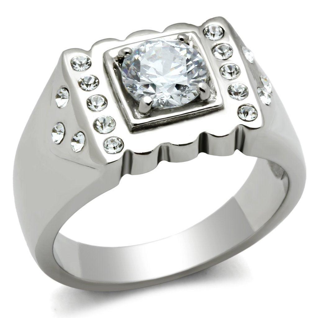 Anillo Color Plata Para Hombres de Acero Inoxidable con Curvas - Jewelry Store by Erik Rayo