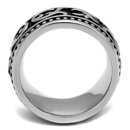 Anillo Color Plata Para Hombres de Acero Inoxidable con Patrones de Poder - Jewelry Store by Erik Rayo