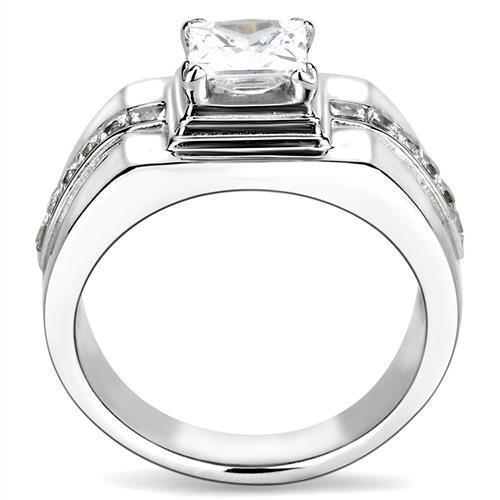 Anillo Color Plata Para Hombres de Acero Inoxidable Corte Princesa - Jewelry Store by Erik Rayo