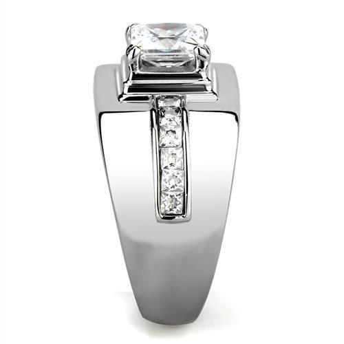 Anillo Color Plata Para Hombres de Acero Inoxidable Corte Princesa - Jewelry Store by Erik Rayo