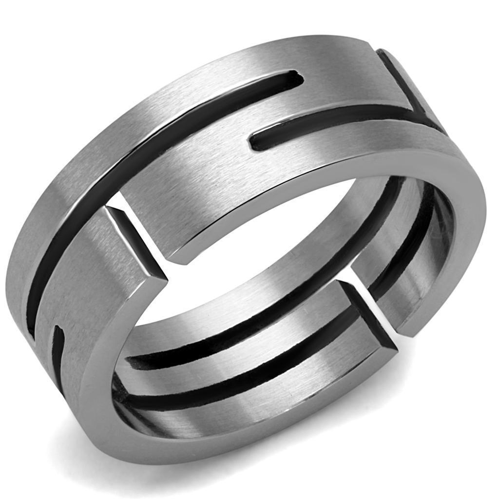 Anillo Color Plata Para Hombres de Acero Inoxidable Cortes en Metal - Jewelry Store by Erik Rayo