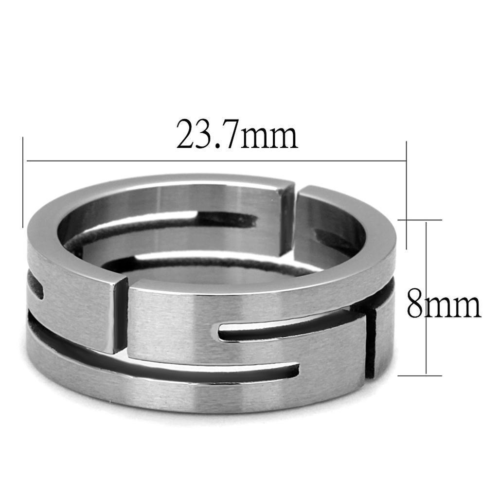 Anillo Color Plata Para Hombres de Acero Inoxidable Cortes en Metal - Jewelry Store by Erik Rayo