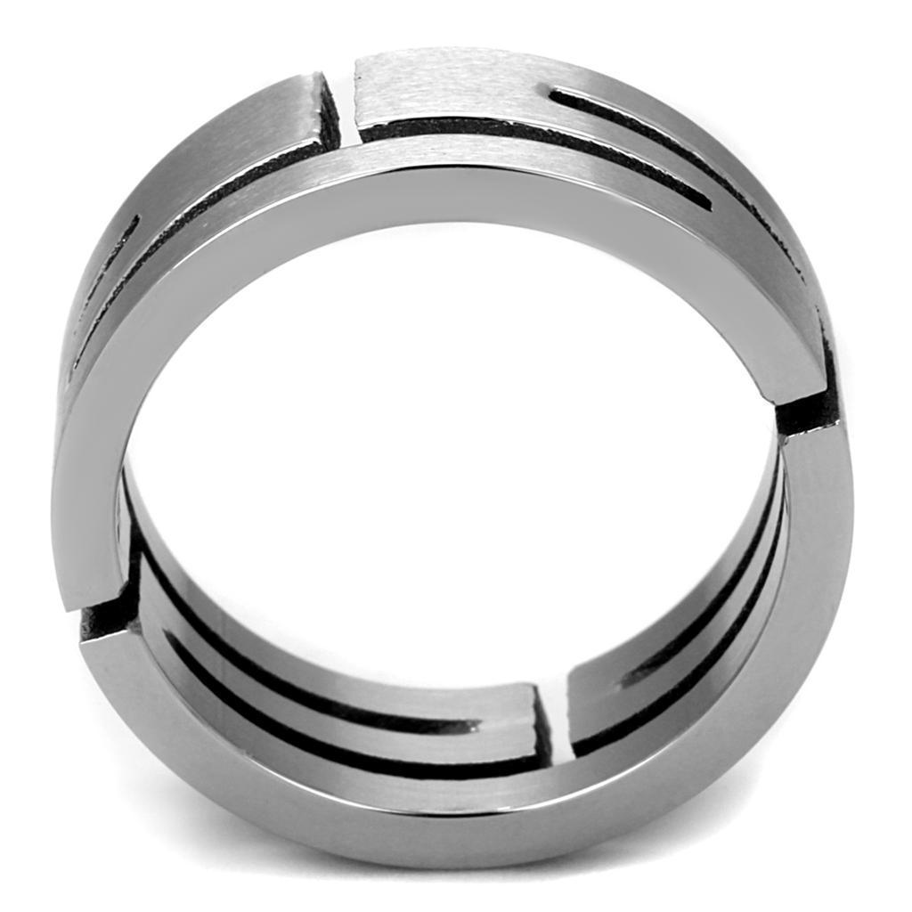 Anillo Color Plata Para Hombres de Acero Inoxidable Cortes en Metal - Jewelry Store by Erik Rayo