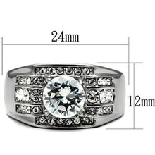 Load image into Gallery viewer, Anillo Color Plata Para Hombres de Acero Inoxidable Cortes Redondos en Lineas - Jewelry Store by Erik Rayo
