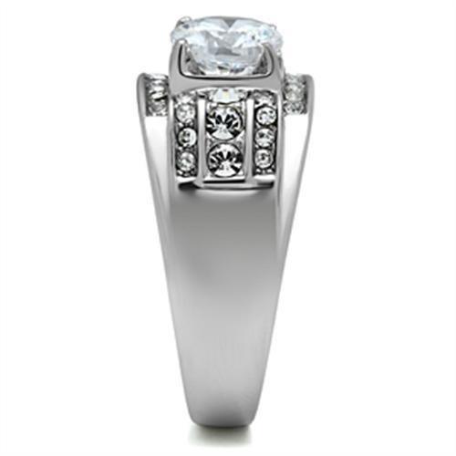 Anillo Color Plata Para Hombres de Acero Inoxidable Cortes Redondos en Lineas - Jewelry Store by Erik Rayo