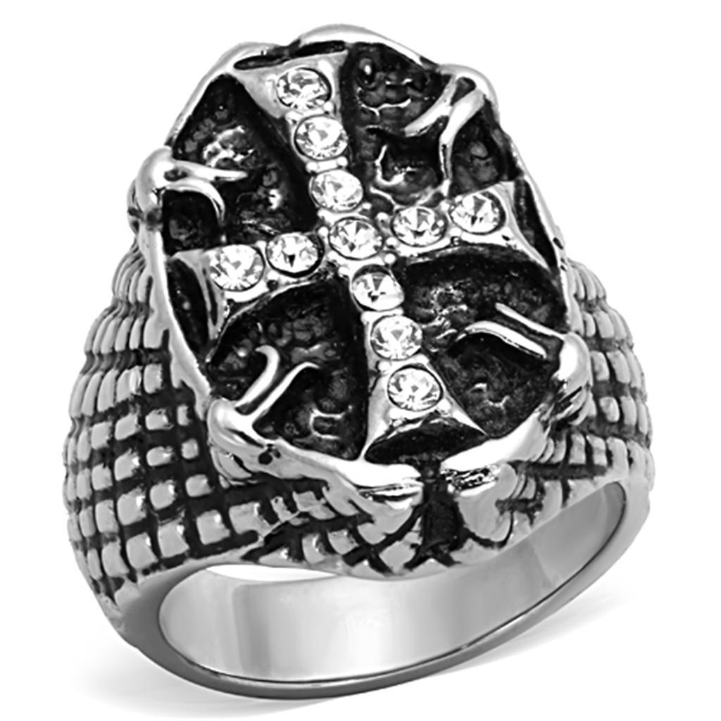 Anillo Color Plata Para Hombres de Acero Inoxidable Cruz Antigua - Jewelry Store by Erik Rayo