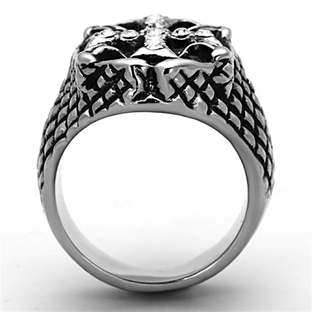 Anillo Color Plata Para Hombres de Acero Inoxidable Cruz Antigua - Jewelry Store by Erik Rayo