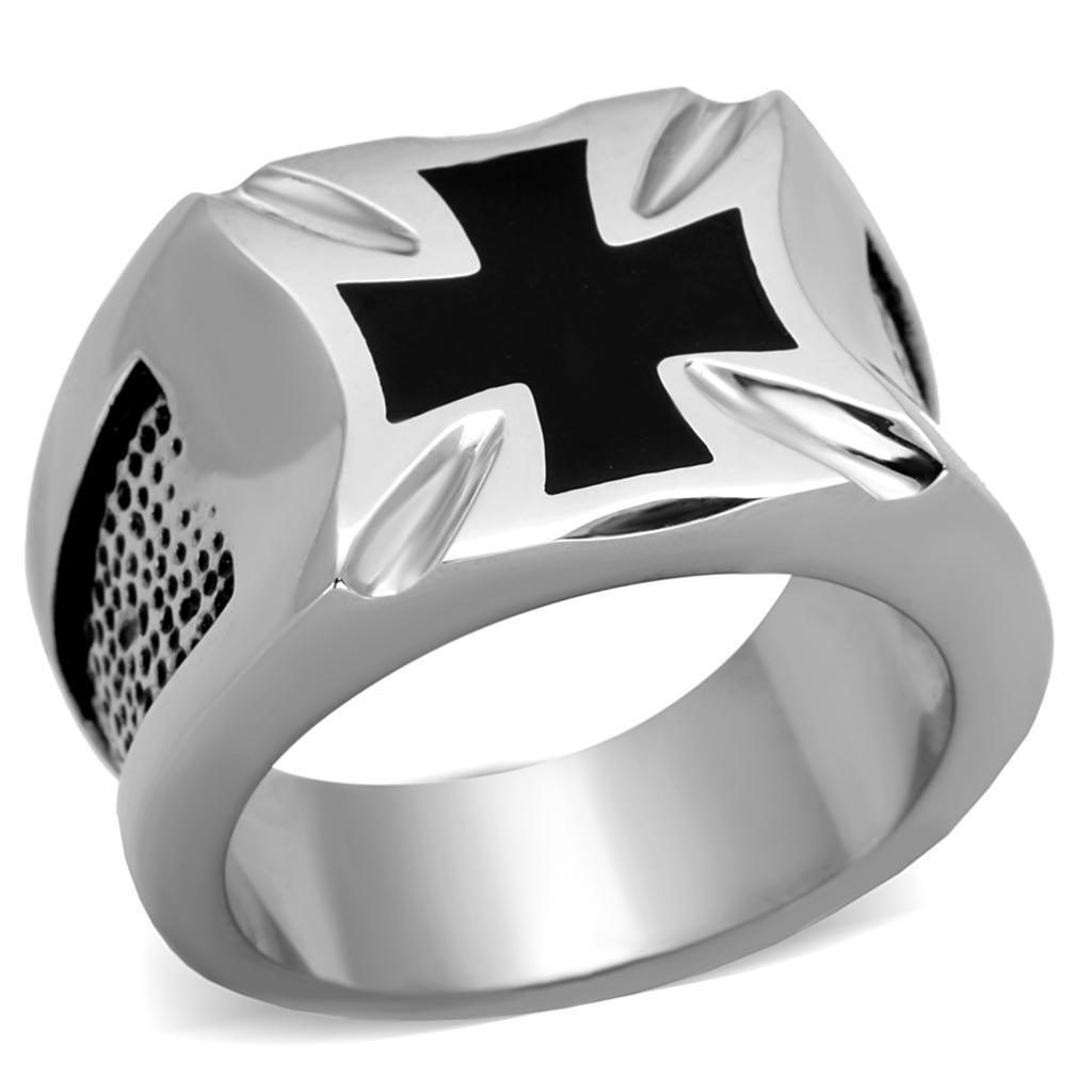 Anillo Color Plata Para Hombres de Acero Inoxidable Cruz de Biker - Jewelry Store by Erik Rayo