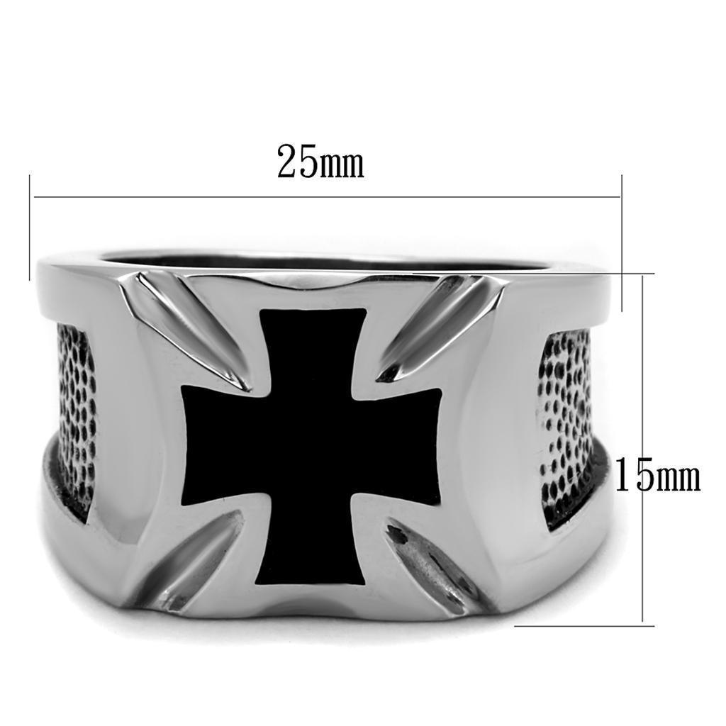 Anillo Color Plata Para Hombres de Acero Inoxidable Cruz de Biker - Jewelry Store by Erik Rayo