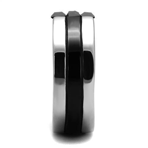 Anillo Color Plata Para Hombres de Acero Inoxidable Cruz en Onyx - Jewelry Store by Erik Rayo
