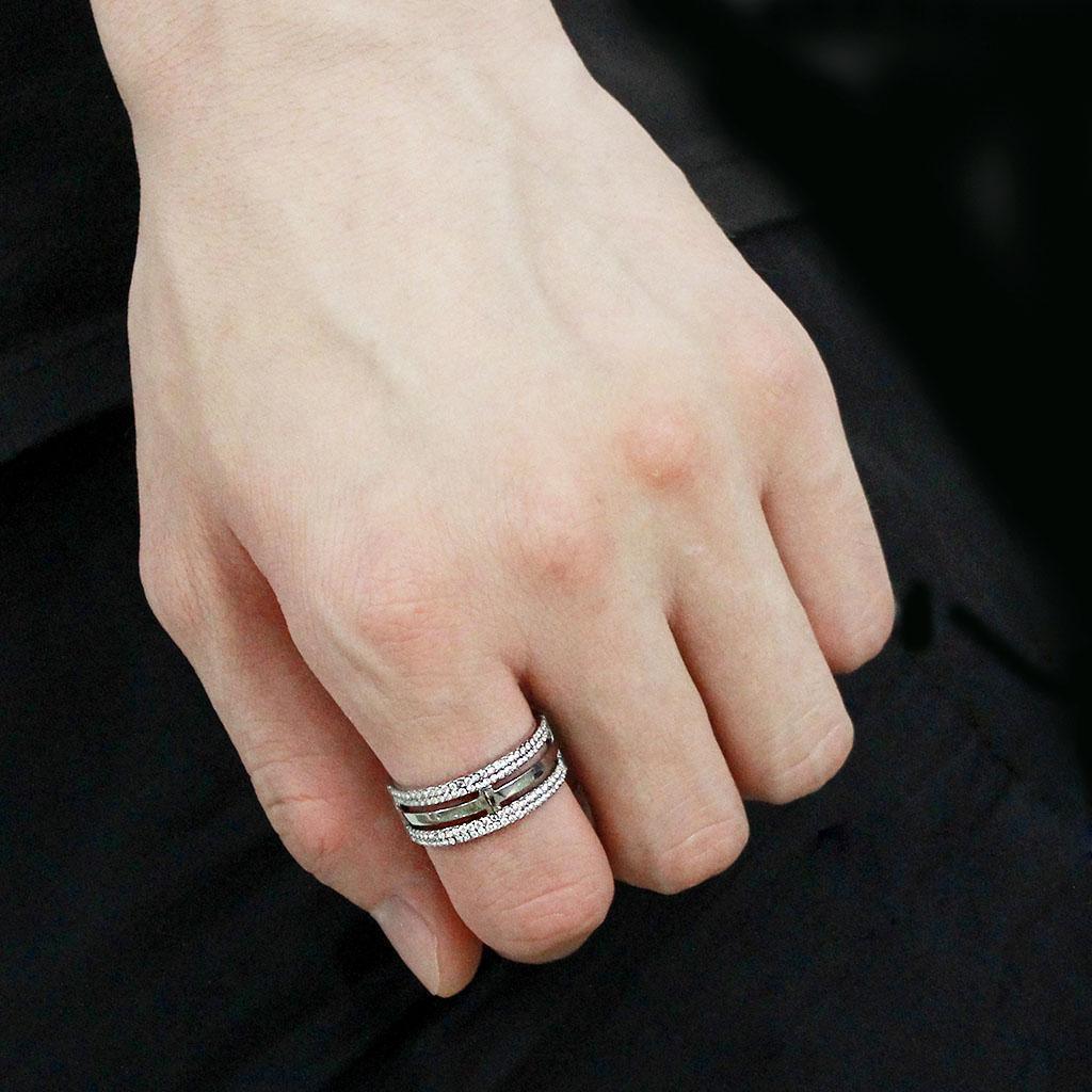 Anillo Color Plata Para Hombres de Acero Inoxidable Cruz Horizontal - Jewelry Store by Erik Rayo