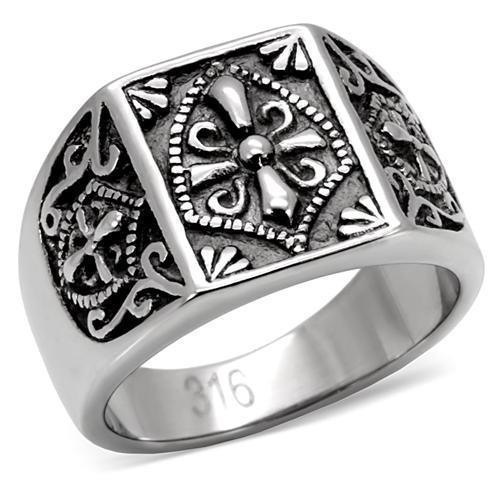 Anillo Color Plata Para Hombres de Acero Inoxidable Cruz Medieval Antigua - Jewelry Store by Erik Rayo