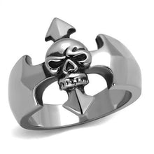 Load image into Gallery viewer, Anillo Color Plata Para Hombres y Ninos de Acero Inoxidable Cruz y Calavera Biker - Jewelry Store by Erik Rayo
