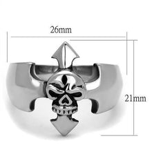 Load image into Gallery viewer, Anillo Color Plata Para Hombres y Ninos de Acero Inoxidable Cruz y Calavera Biker - Jewelry Store by Erik Rayo
