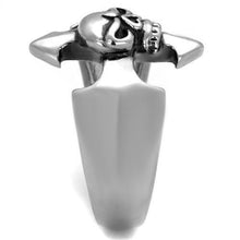 Load image into Gallery viewer, Anillo Color Plata Para Hombres y Ninos de Acero Inoxidable Cruz y Calavera Biker - Jewelry Store by Erik Rayo
